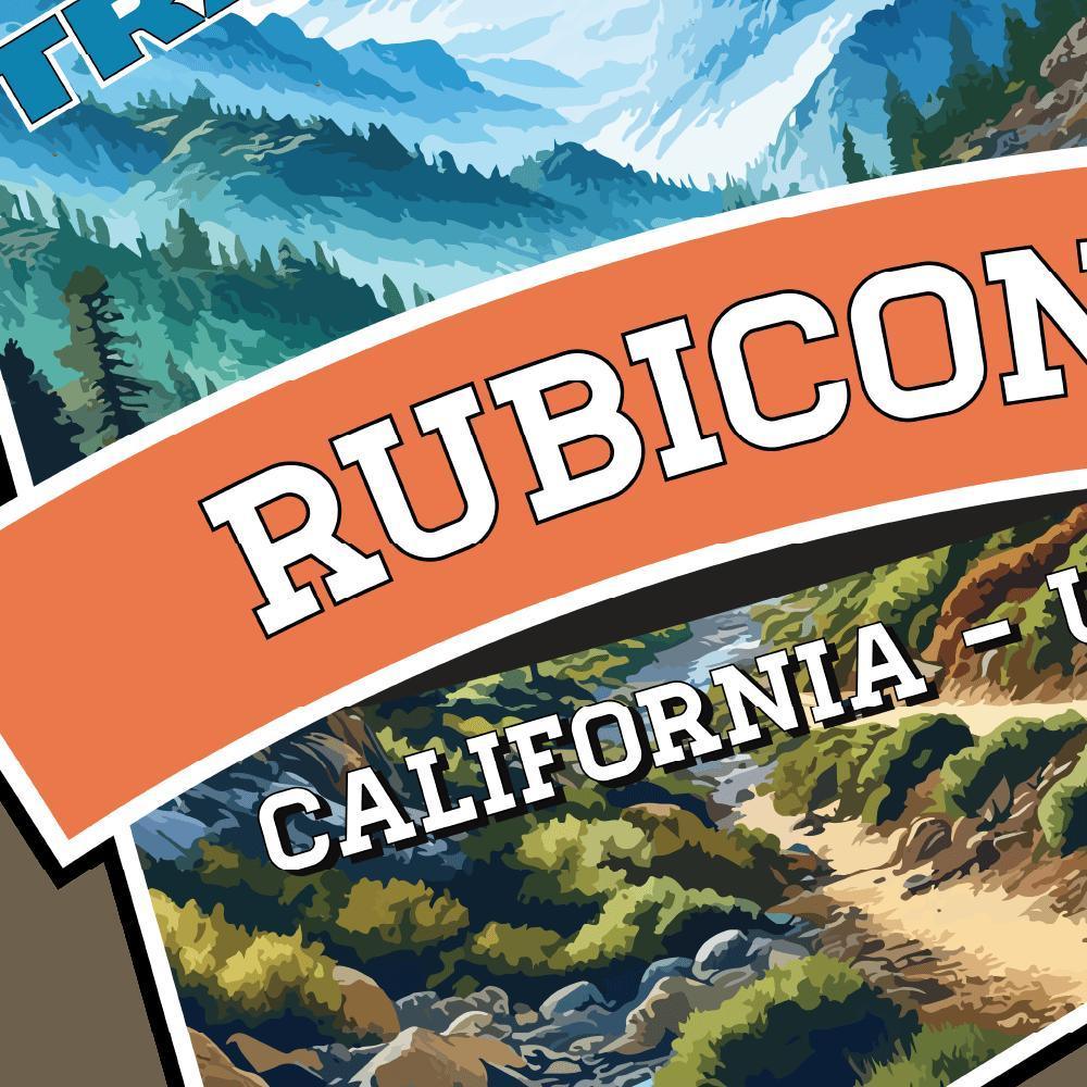 Trail Kings collection image showing the bagde of the Rubicon Trail in |California