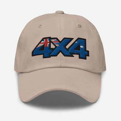 4x4 Australia stone dad hat front view