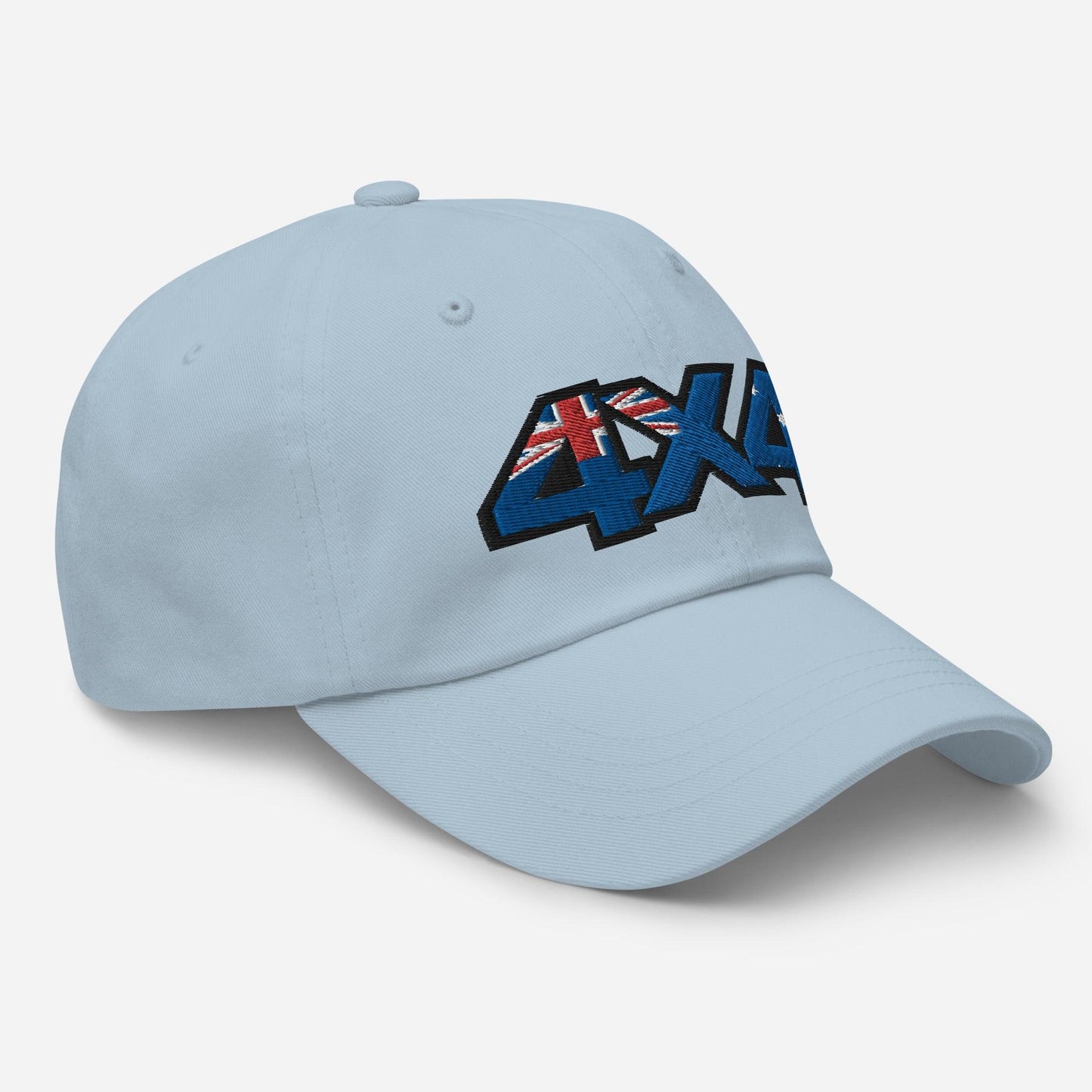 Light blue dad hat side view