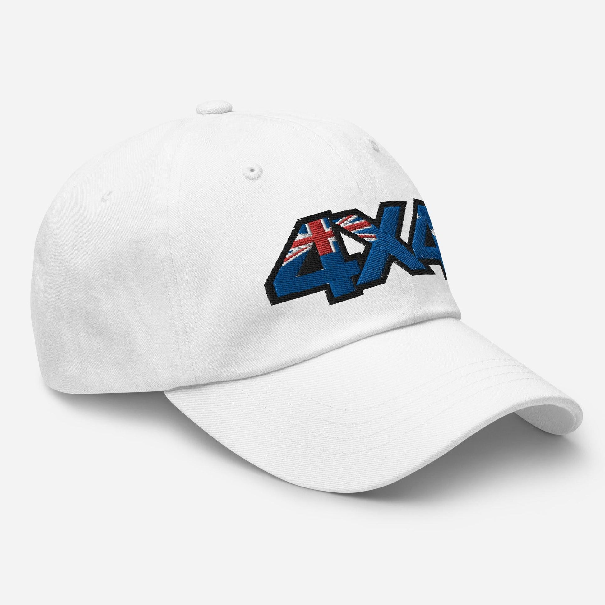 White dad hat side view