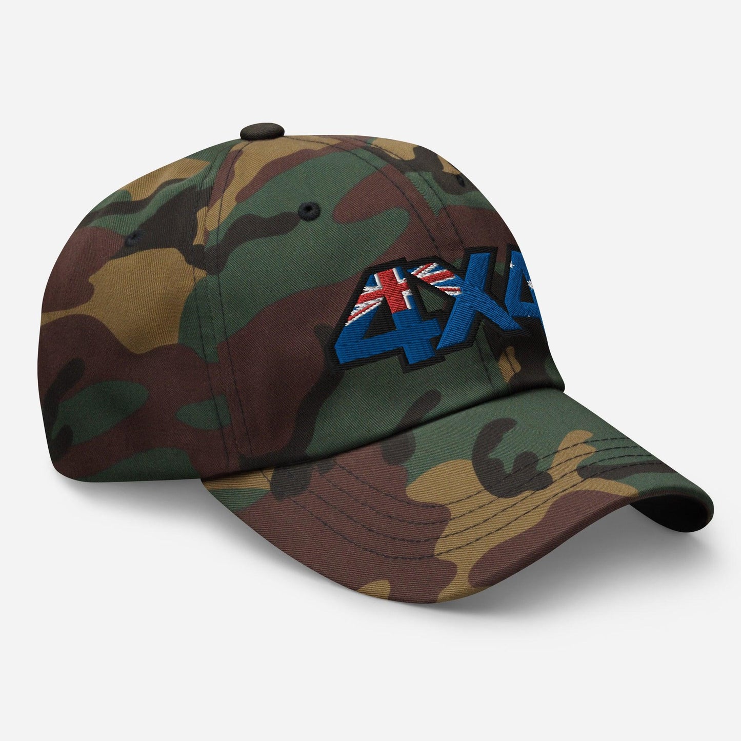 Camo baseball cap side view