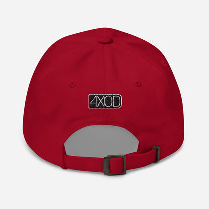 Rear view of the Unisex 4x4 trail hat in red