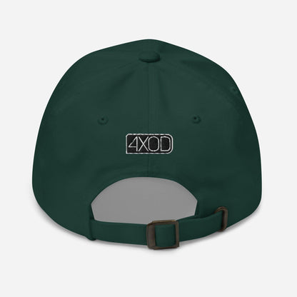 Rear view of the Unisex 4x4 trail hat in spruce green