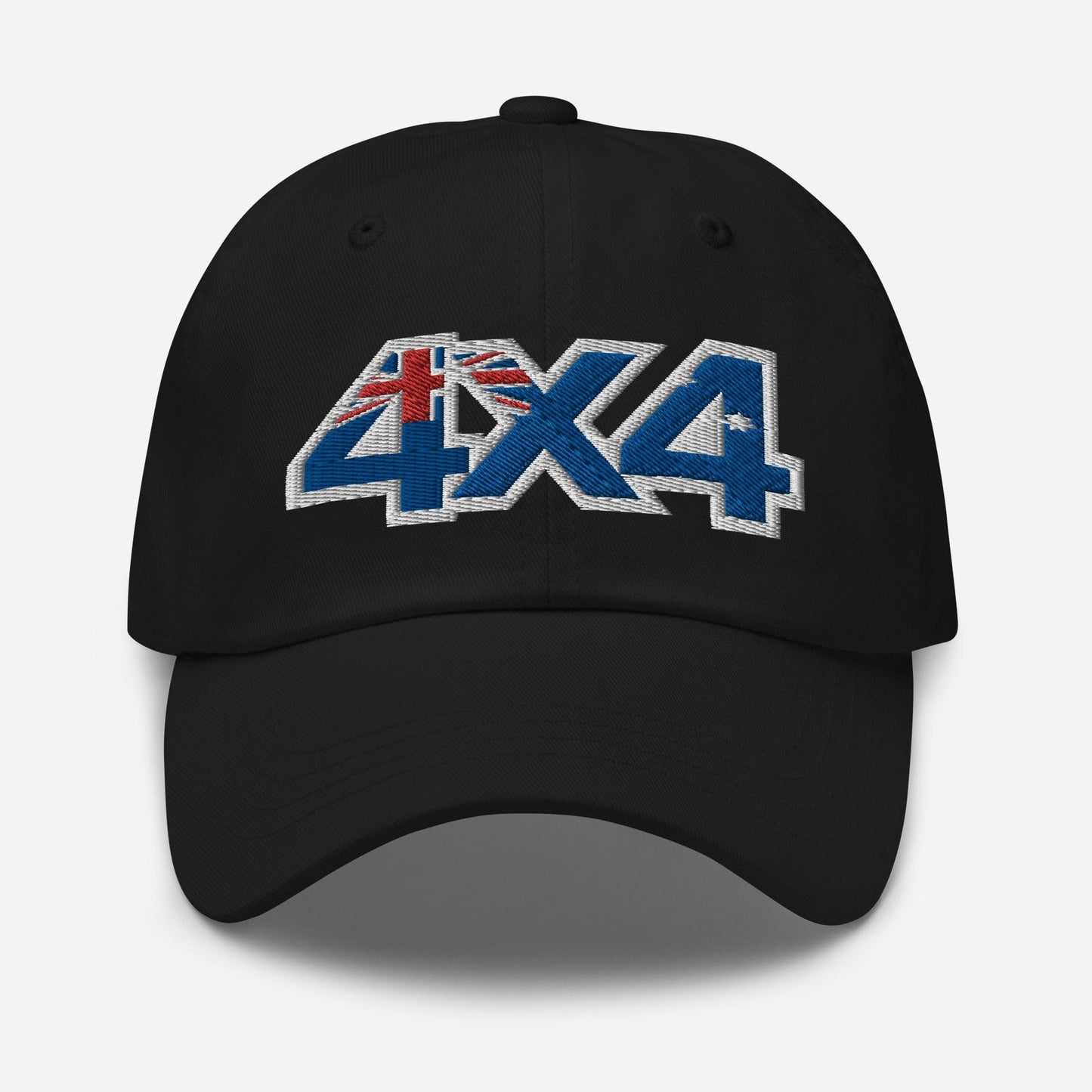 4x4 Australia black dad hat front view