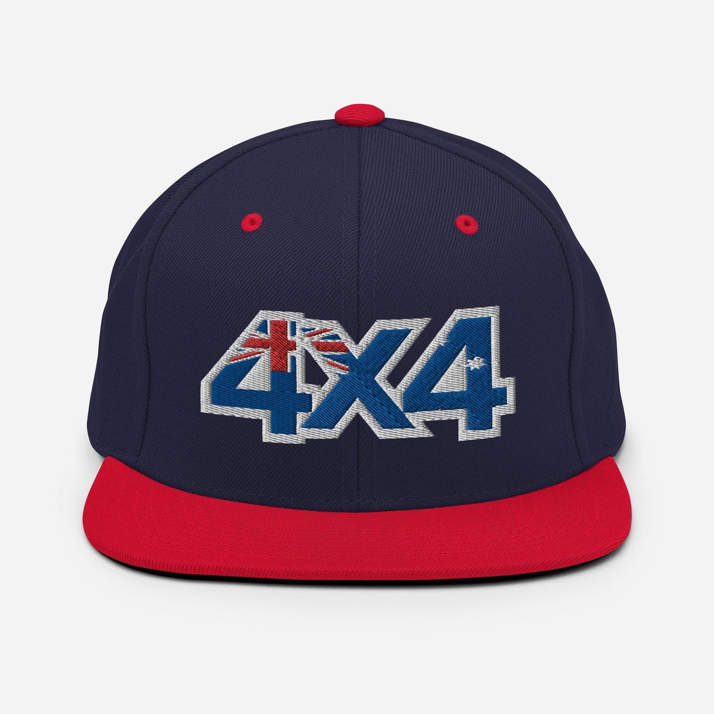 Navy blue and red front view of Australia 4x4 cap