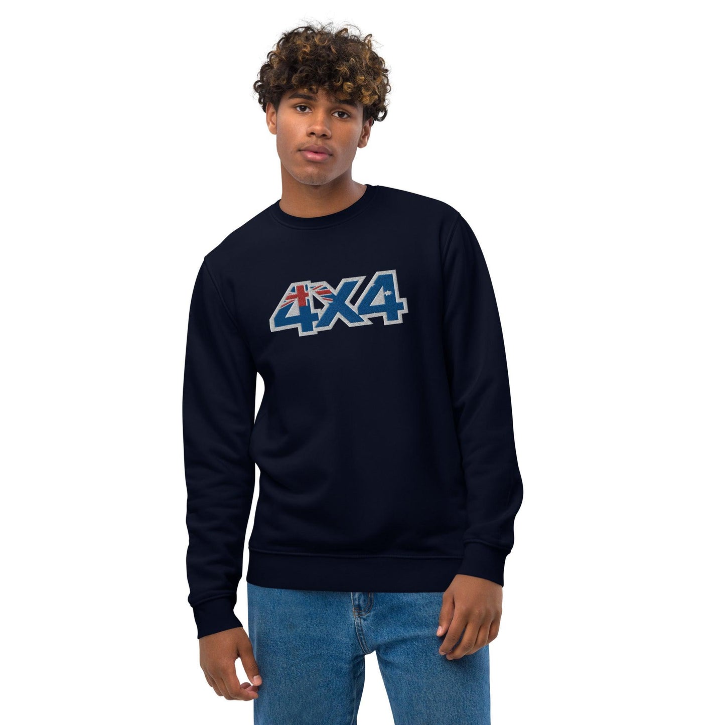 Navy blue pullover front view