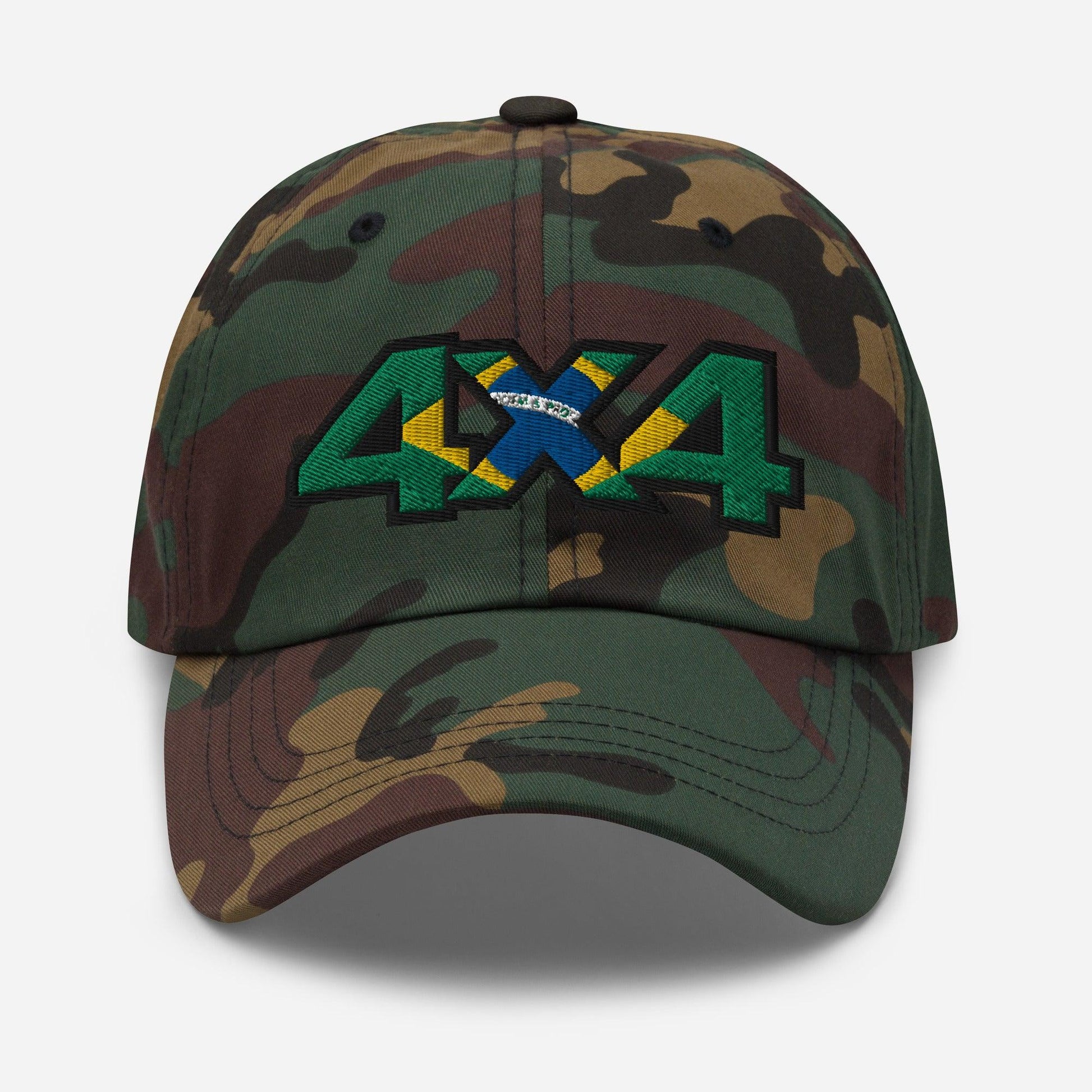 Brazil decal camo dad hat front view