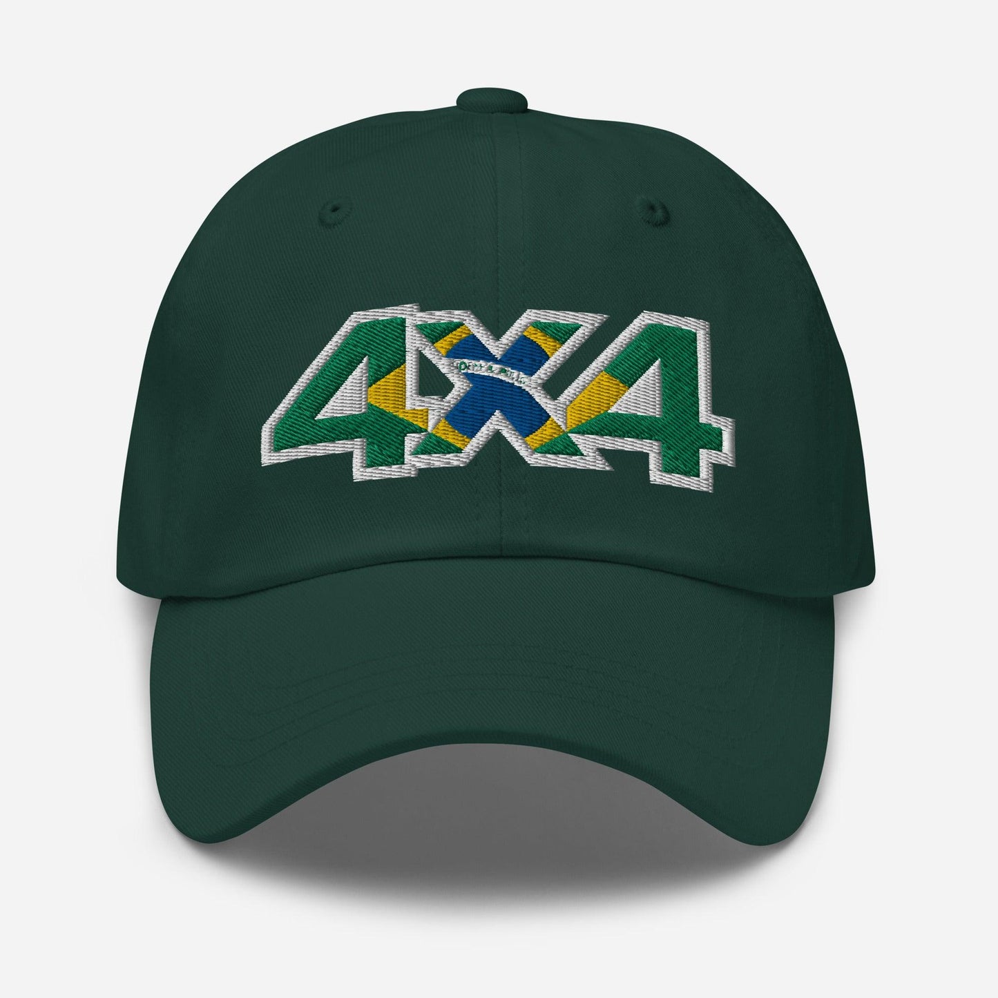 4x4 Brazil green baseball cap/dad hat front view