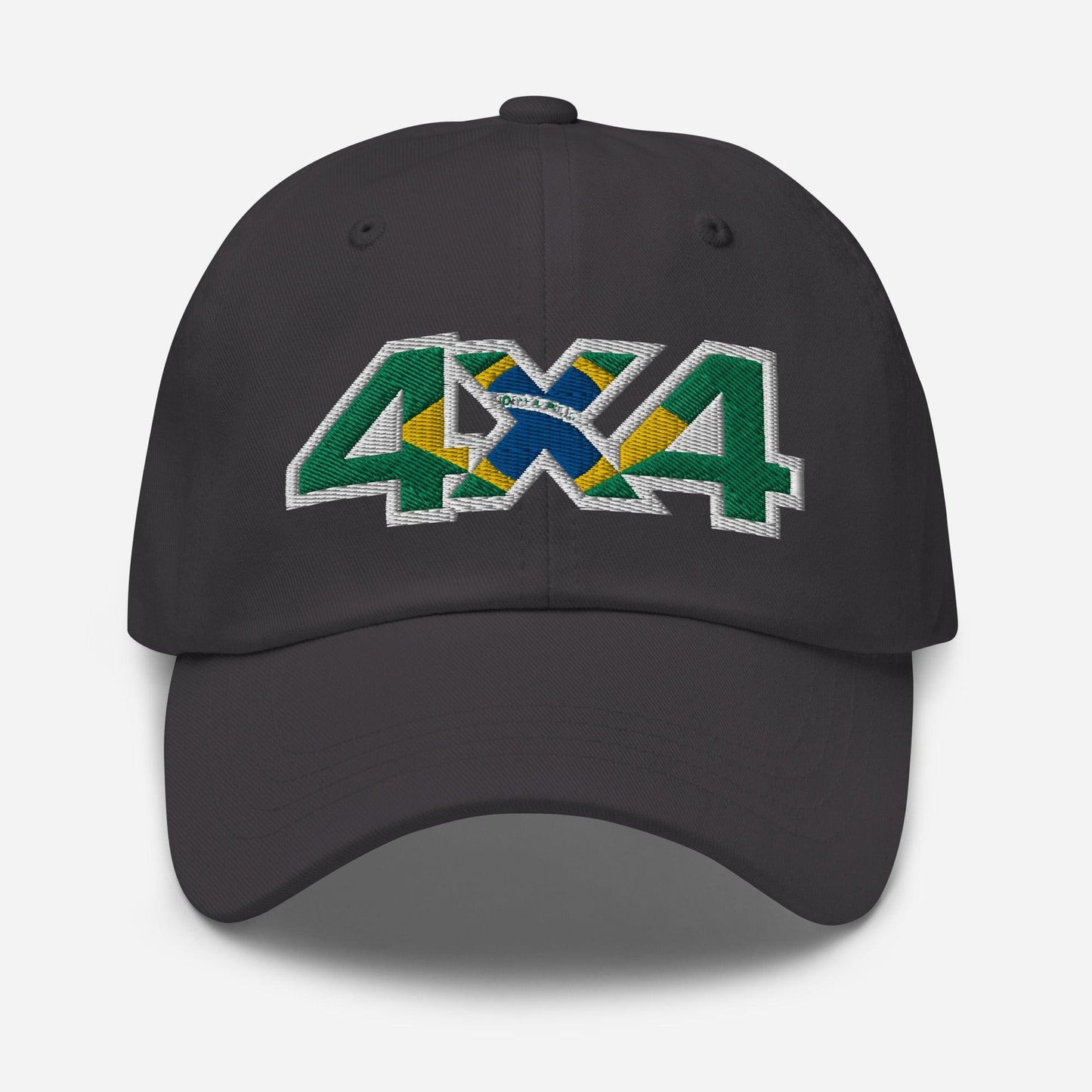 4x4 Brazil dark grey baseball cap/dad hat front view