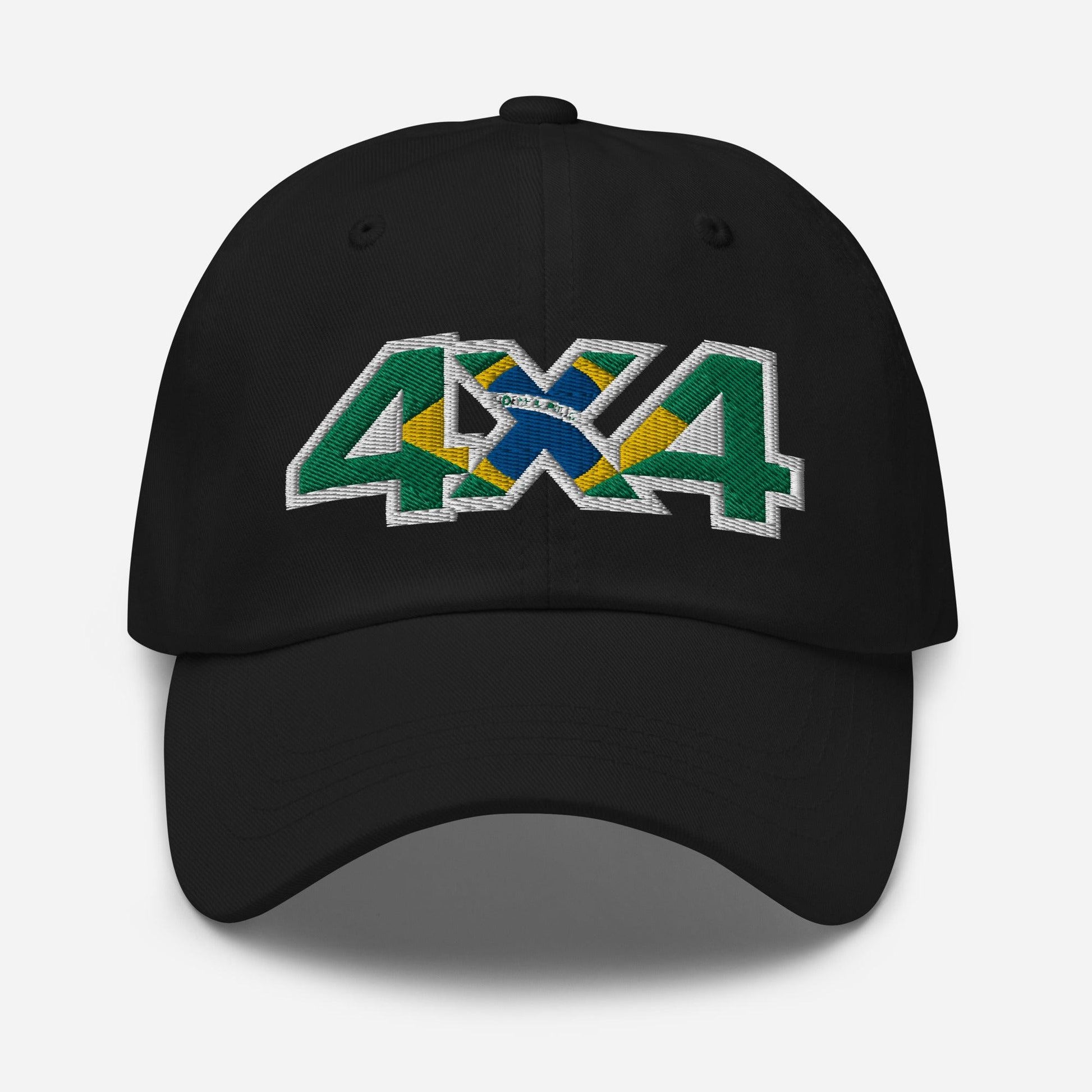 4x4 Brazil black baseball cap/dad hat front view