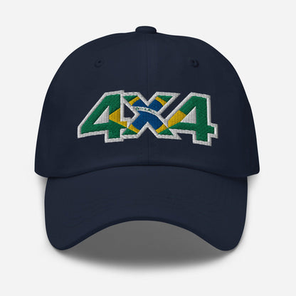 4x4 Brazil navy blue baseball cap/dad hat front view