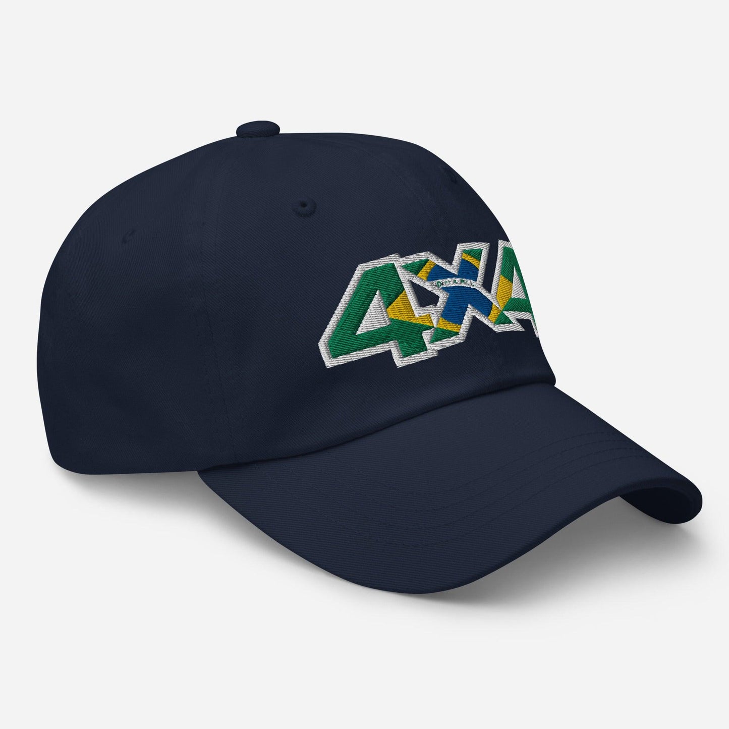 Navy blue cap side view