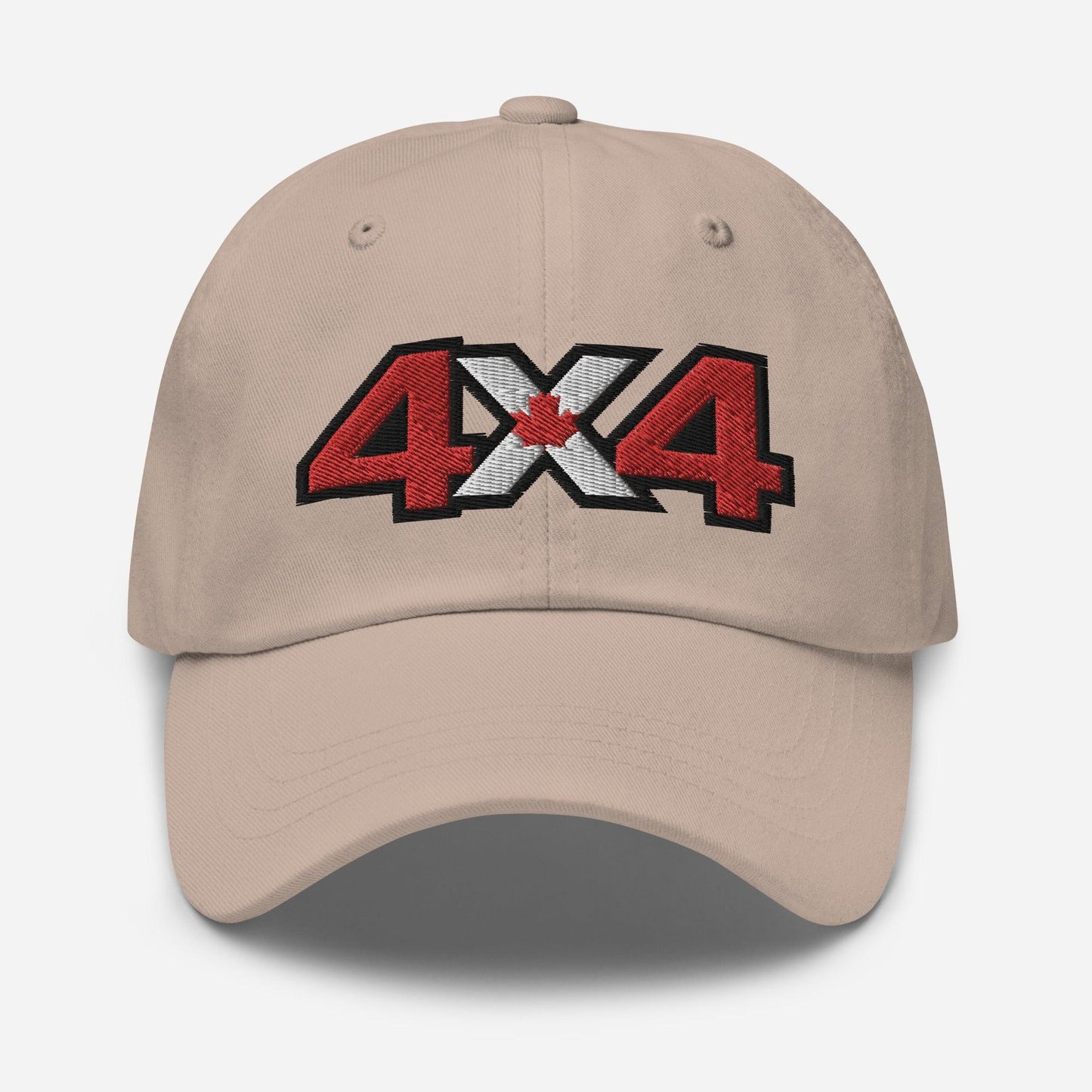 Front view of stone 4x4 Canada baseball cap