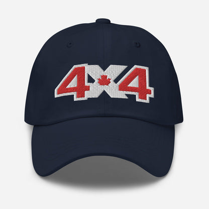 Navy blue 4x4 Canada trail baseball cap/dad frontal view