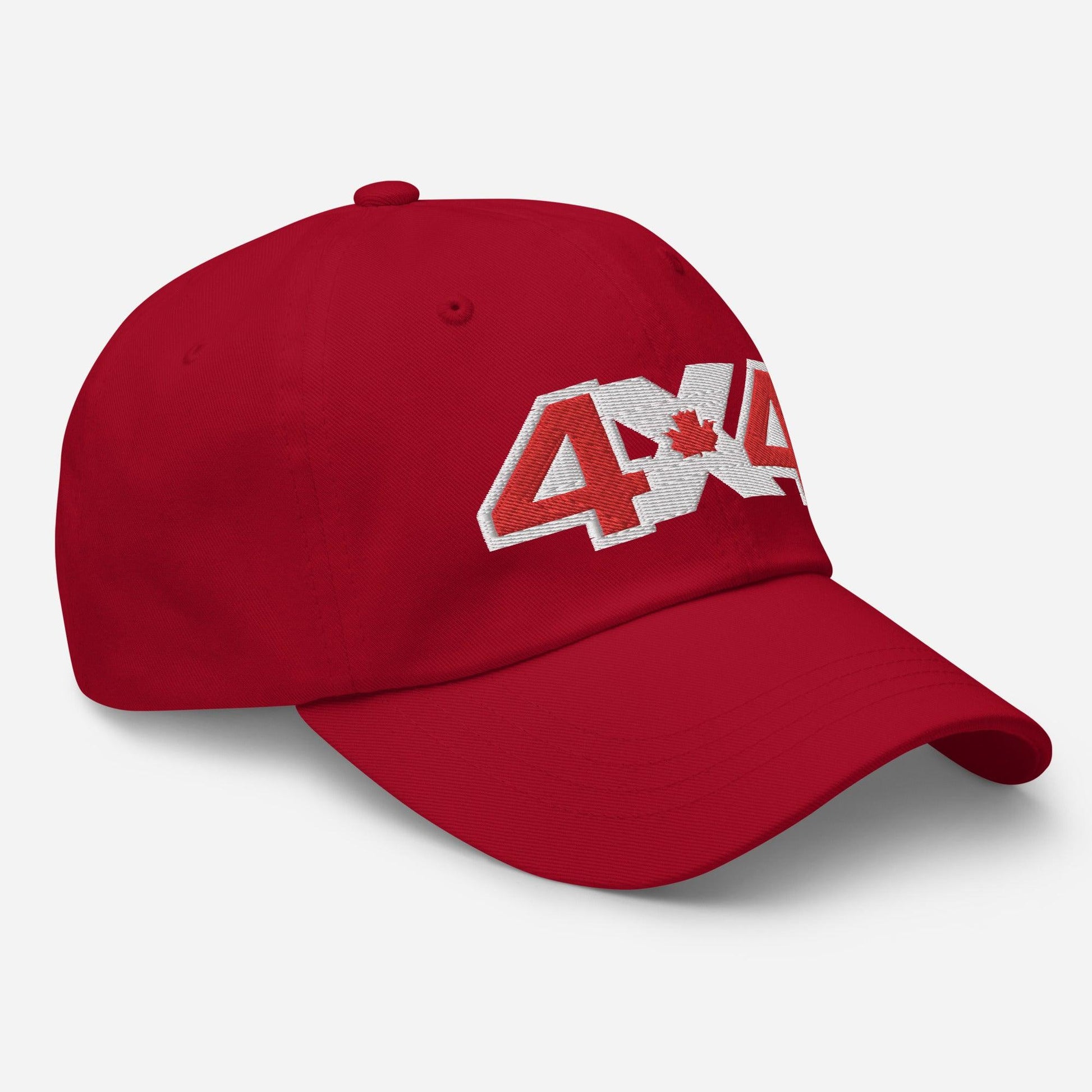 Red 4x4 trail cap/hat side view