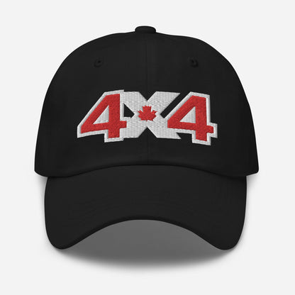 Black 4x4 Canada trail baseball cap/dad frontal view