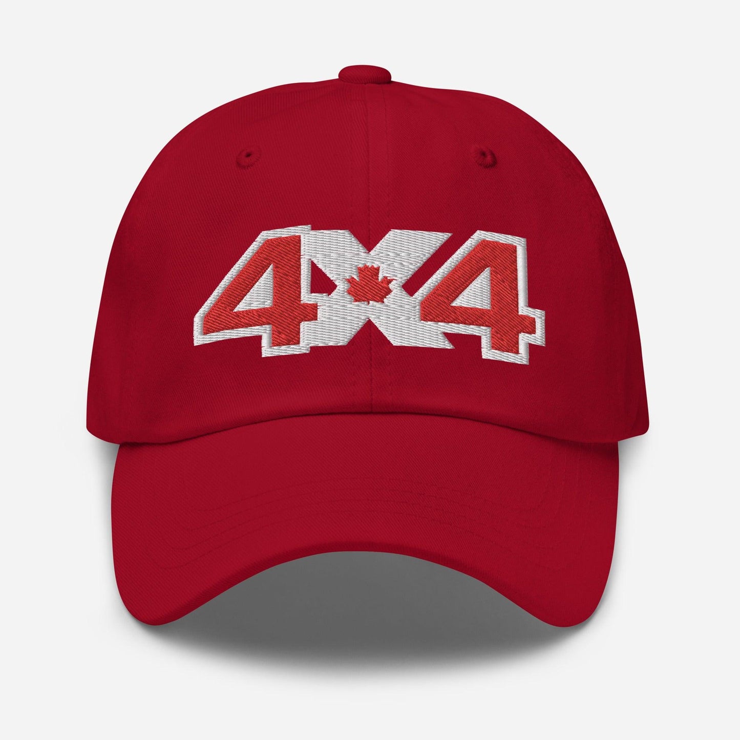 Red 4x4 Canada trail baseball cap/dad frontal view