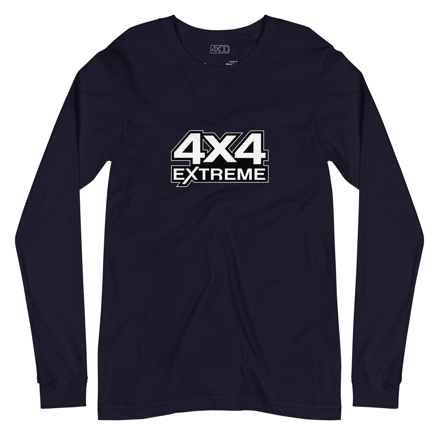 Navy blue  long sleeve tshirt with white 4x4 extreme print on the front