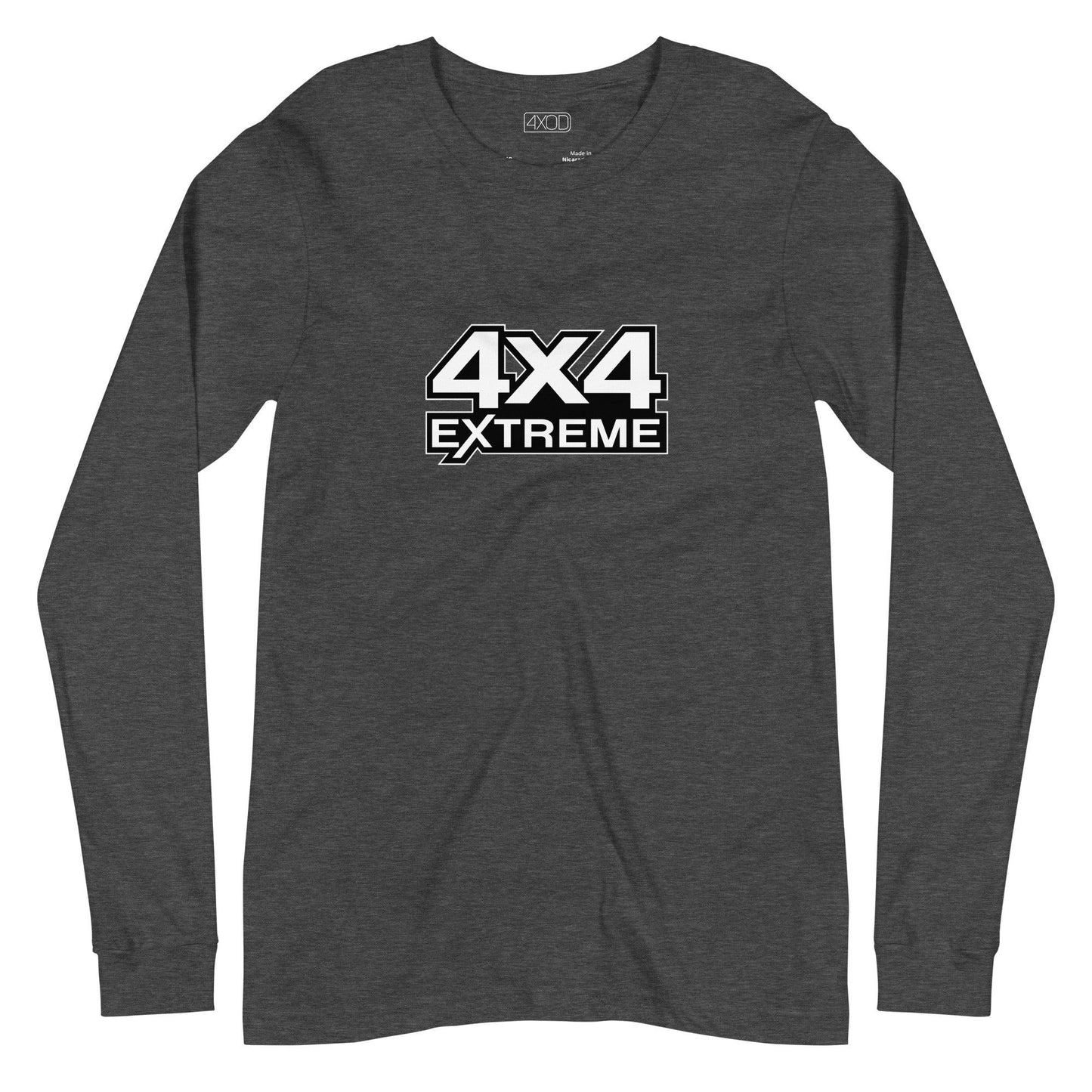 Dark grey long sleeve tshirt with white 4x4 extreme print on the front