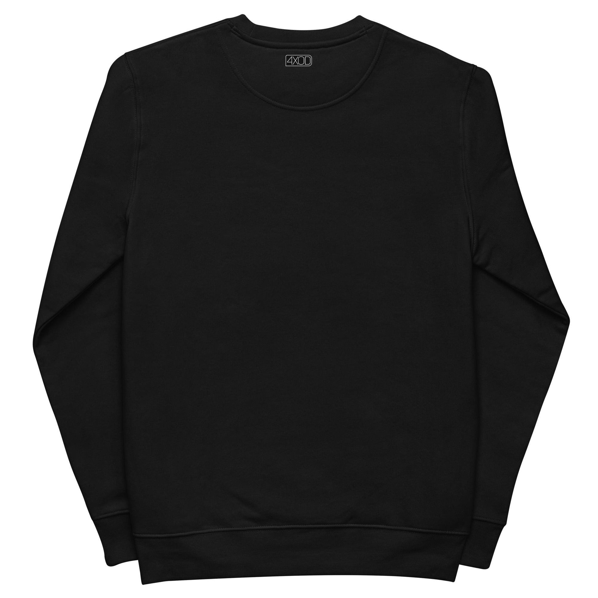 Rear view of the black eco sweatshirt