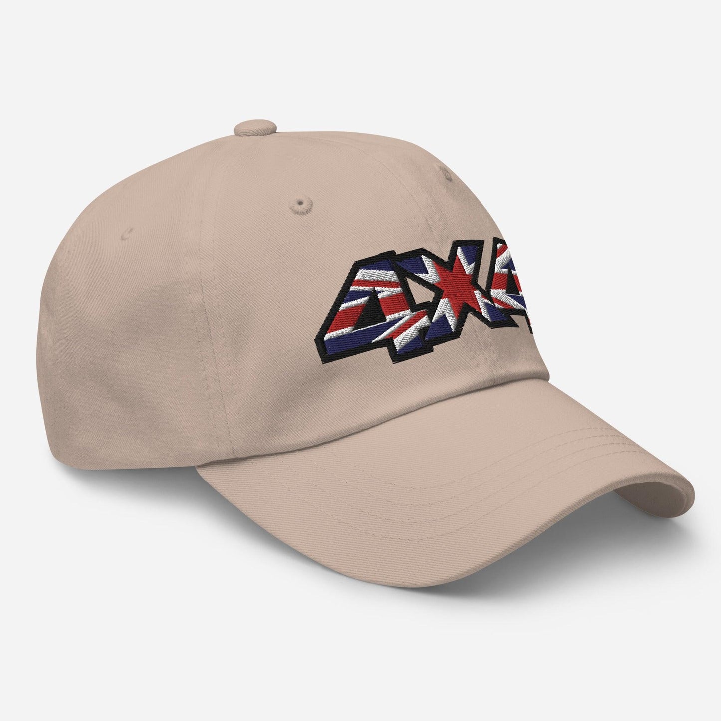 side view of a 4x4 UK Dad Hat - British Offroad Heritage in stone