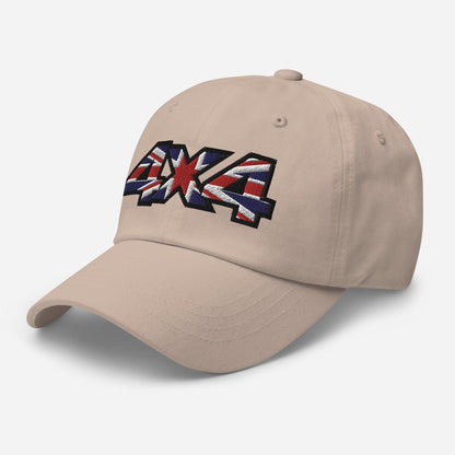 side view of a 4x4 UK Dad Hat - British Offroad Heritage in stone