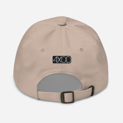 rear view of a 4x4 UK Dad Hat - British Offroad Heritage in stone