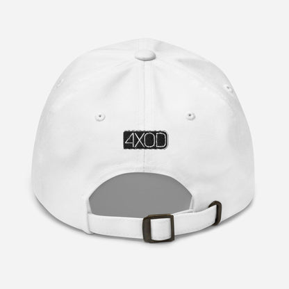 rear view of a 4x4 UK Dad Hat - British Offroad Heritage in white