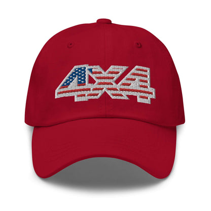 4x4 USA Trails: Dad Hat for Offroad Adventure - 4XOD  in  Cranberry  -  4XOD