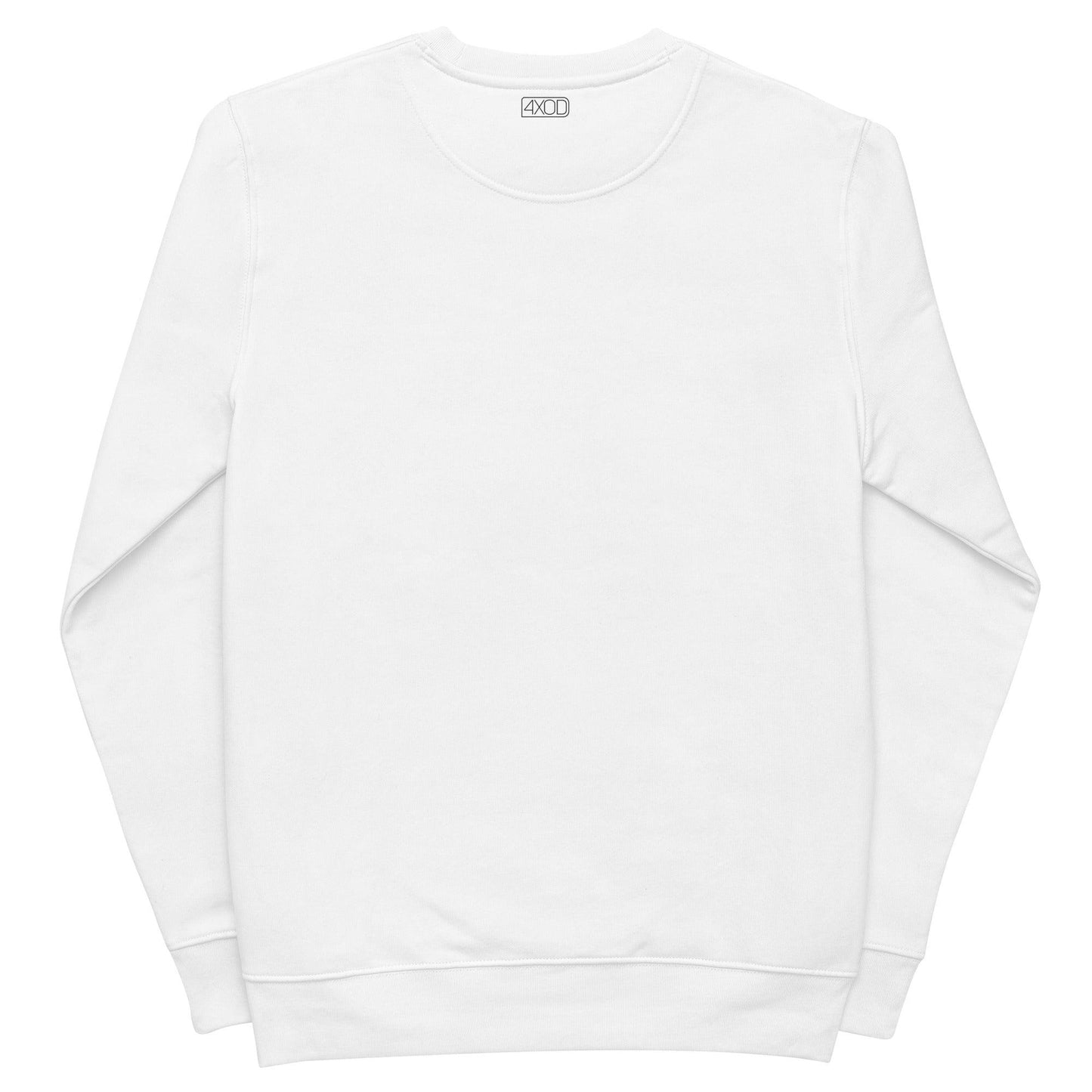 Rear view of the white eco sweatshirt