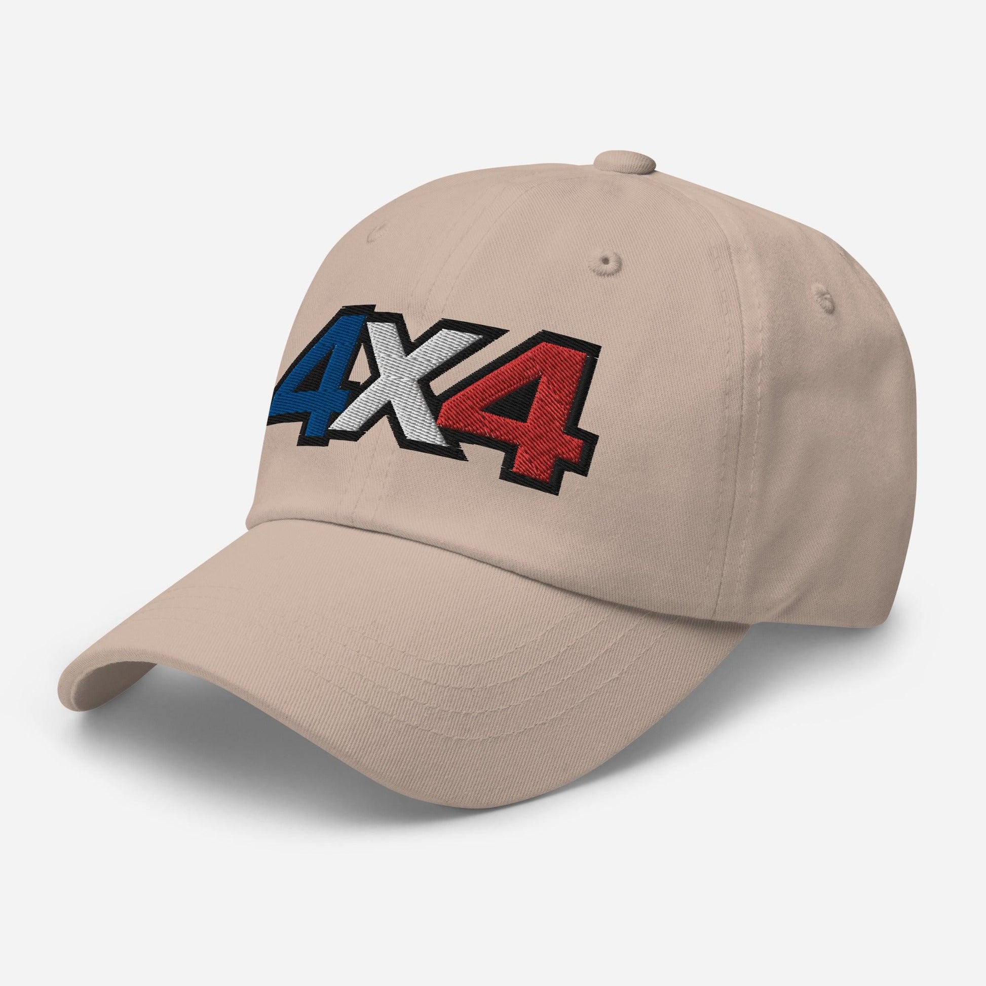 side view of a stone Ball Cap/Dad Hat with Embroidery