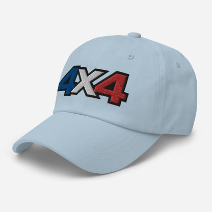 side view of a light blue Ball Cap/Dad Hat with Embroidery