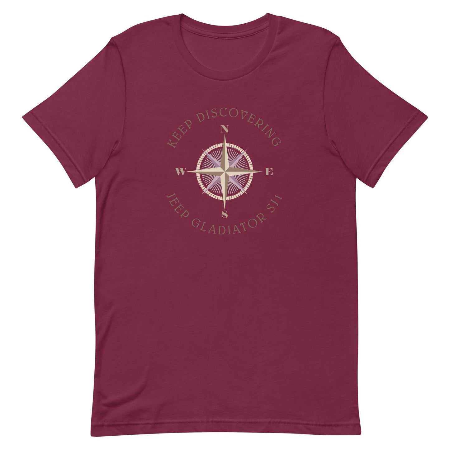 Keep Discovering: Jeep Gladiator SJ1 - Unisex t-shirt in maroon