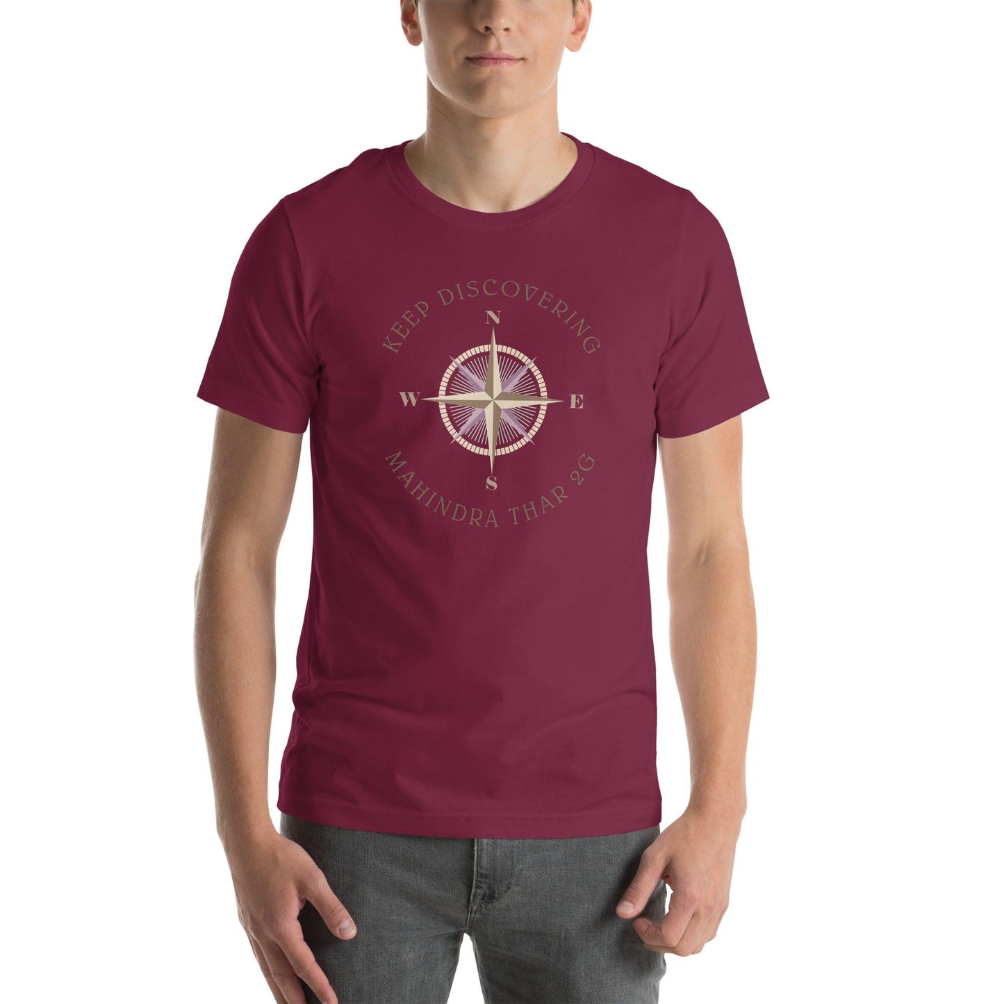 Keep Discovering: Mahindra Thar 2G - Unisex t-shirt in maroon