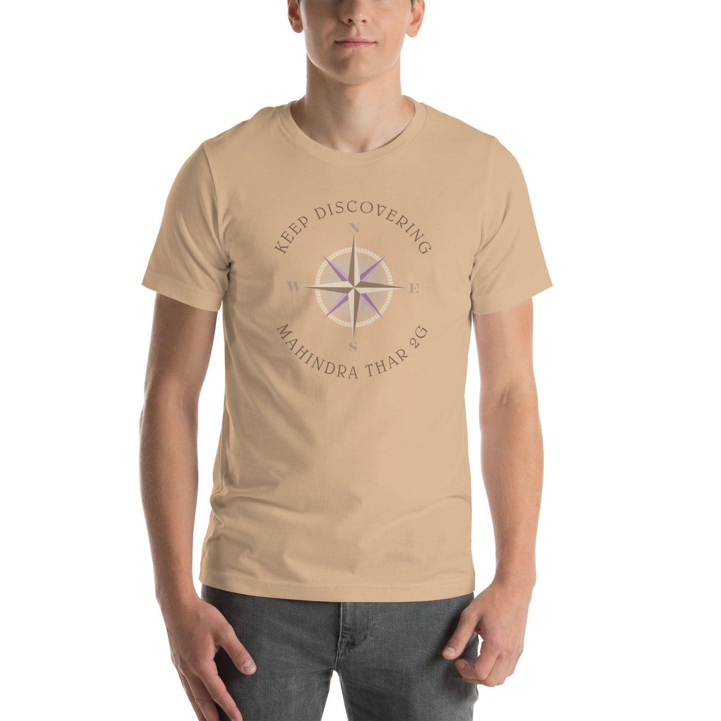 Keep Discovering: Mahindra Thar 2G - Unisex t-shirt in tan