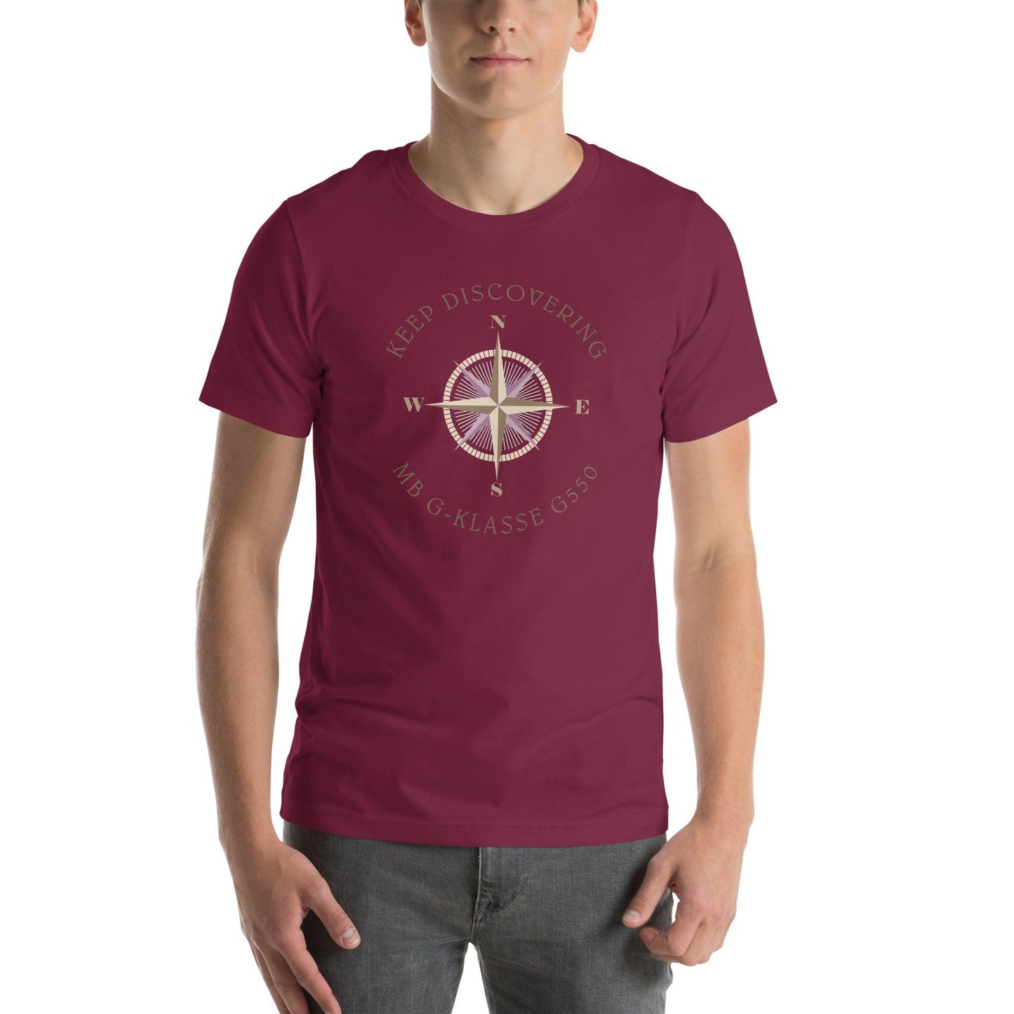 Keep Discovering: Mercedes-Benz G-Class G-550 - Unisex t-shirt in maroon