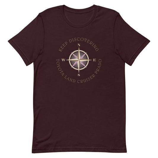 Keep Discovering: Toyota Land Cruiser Prado - Unisex t-shirt inn oxblood black