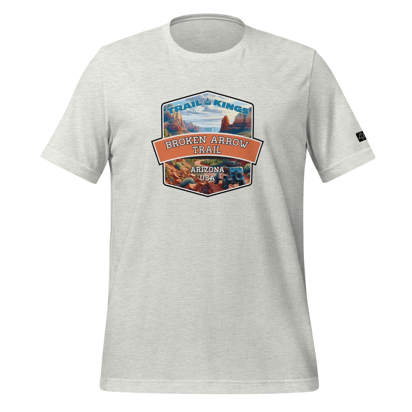 Front view of the Broken Arrow Trail - Unisex t-shirt in ash