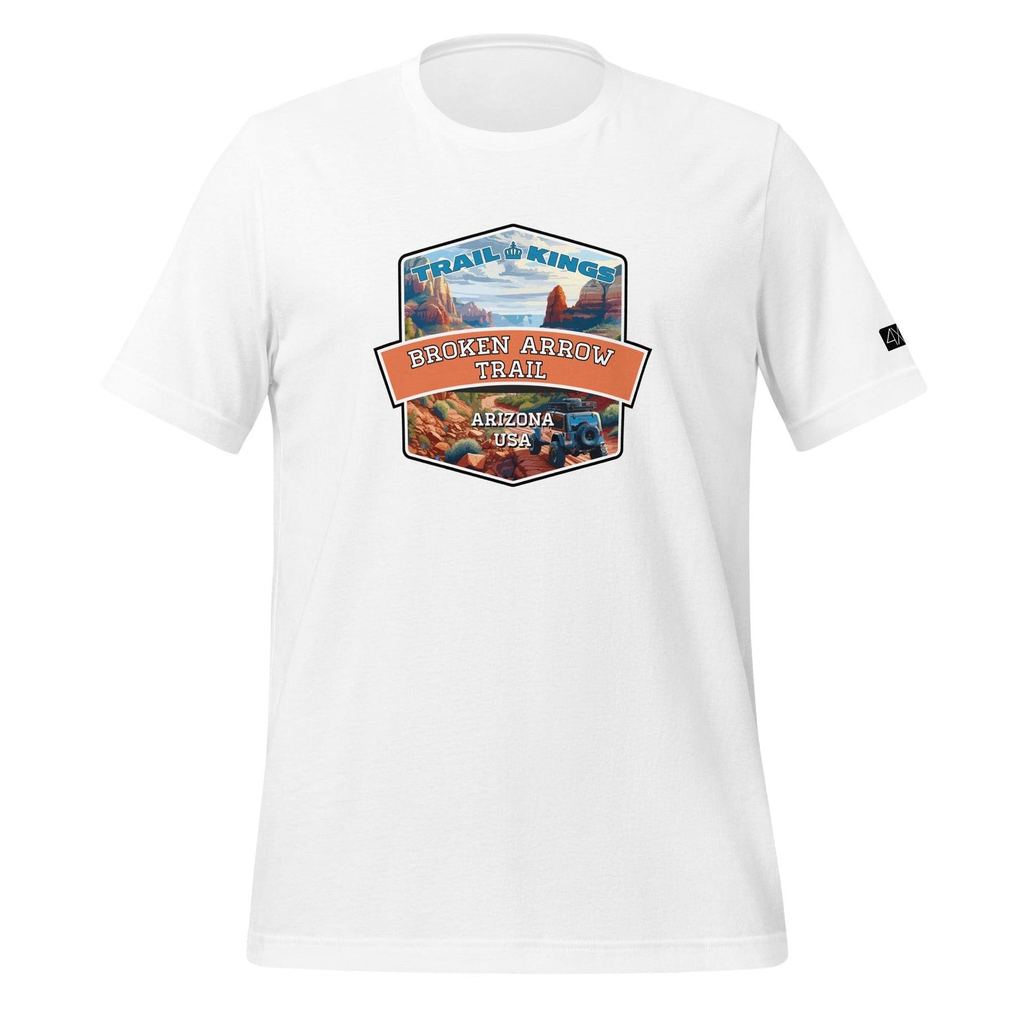 Front view of the Broken Arrow Trail - Unisex t-shirt in white