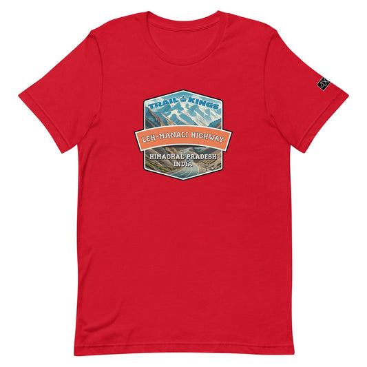 Trail Kings: Leh-Manali Highway - Unisex t-shirt in red