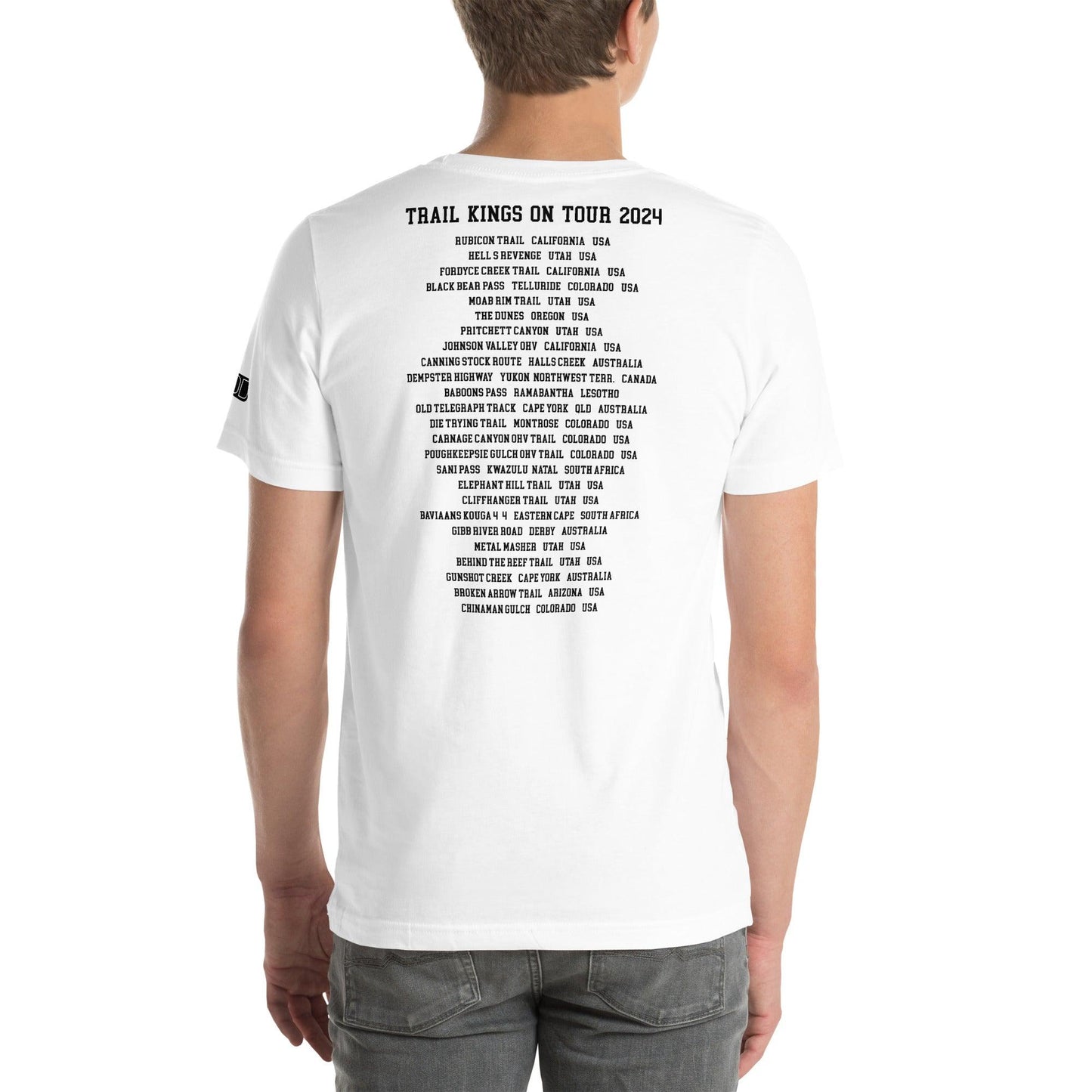 Trail Kings: On Tour 2024 - Unisex t-shirt in white. rear view man