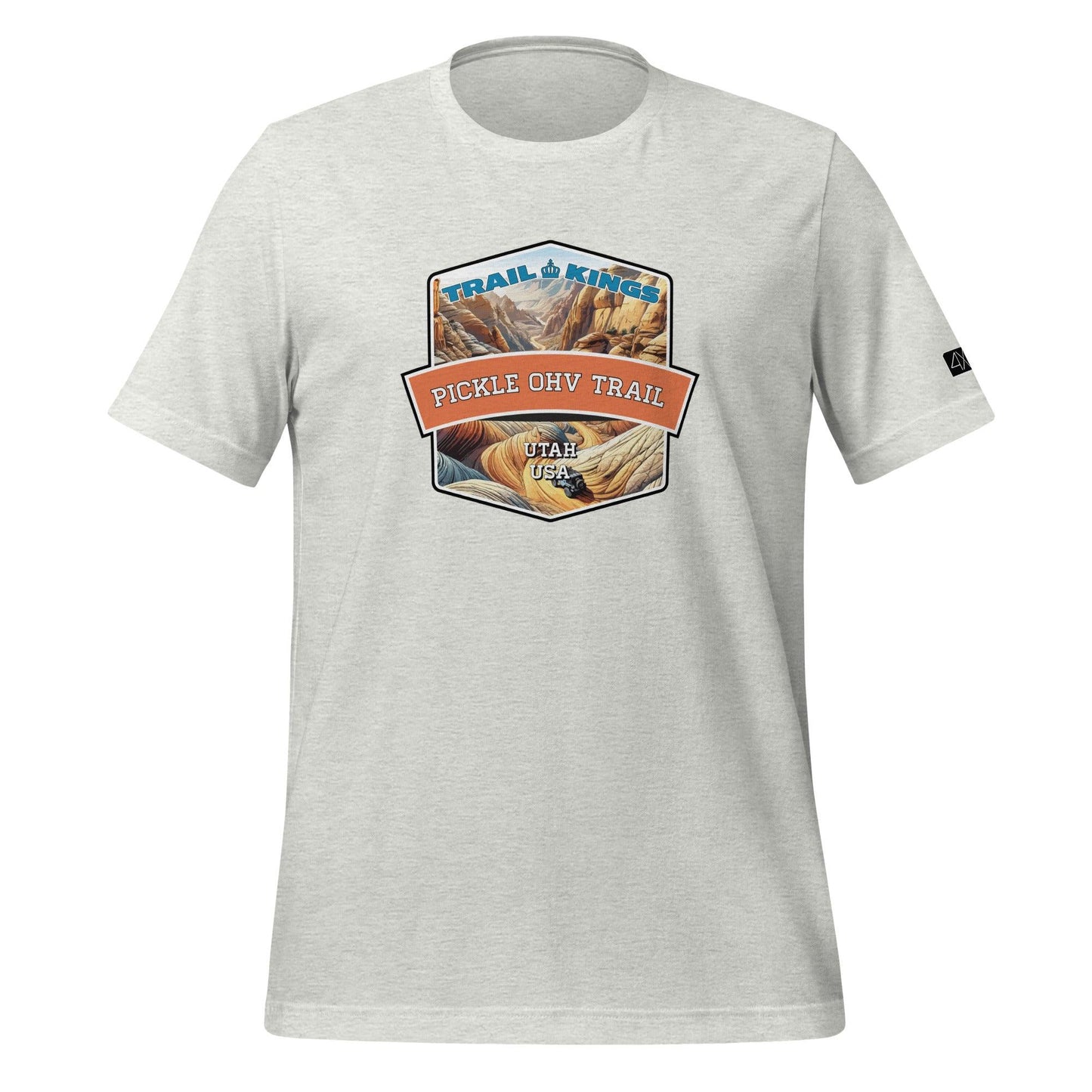 Front view of the Pickle OHV Trail Unisex t-shirt in ash