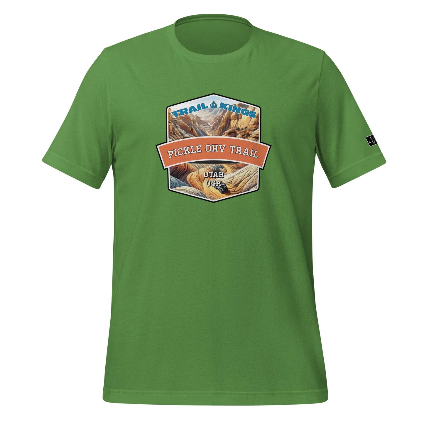 Front view of the Pickle OHV Trail Unisex t-shirt in leaf