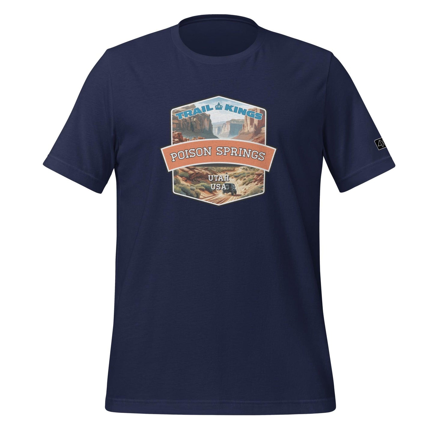 Front view of the Poison Springs Unisex t-shirt in navy