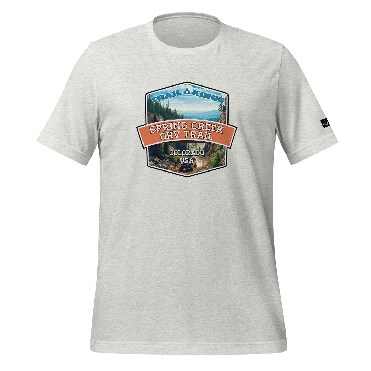 Front view of the Spring Creek OHV Trail Unisex t-shirt in ssh