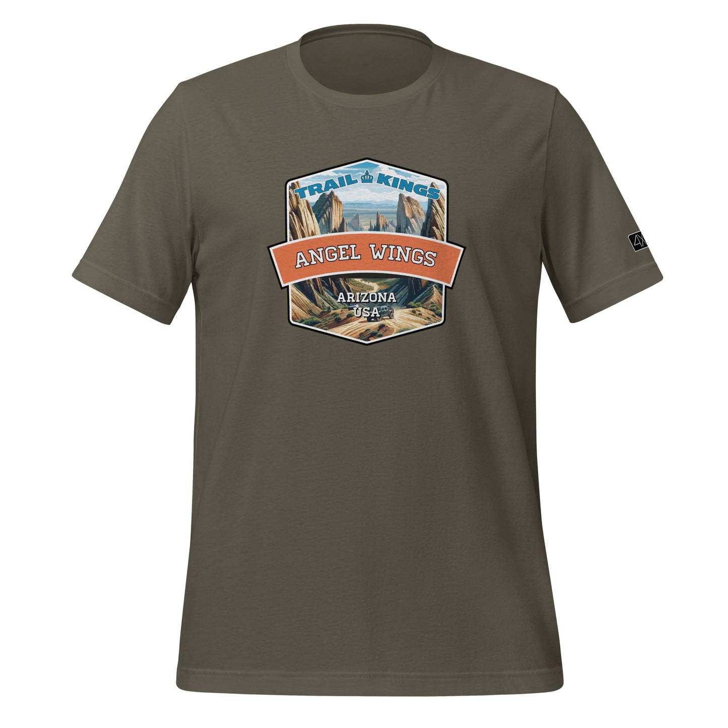 Trail Kings: Angel Wings - Unisex t-shirt  in  Army / 3XL  -  4XOD: Gear Up, Stand Out - Adventure Awaits!