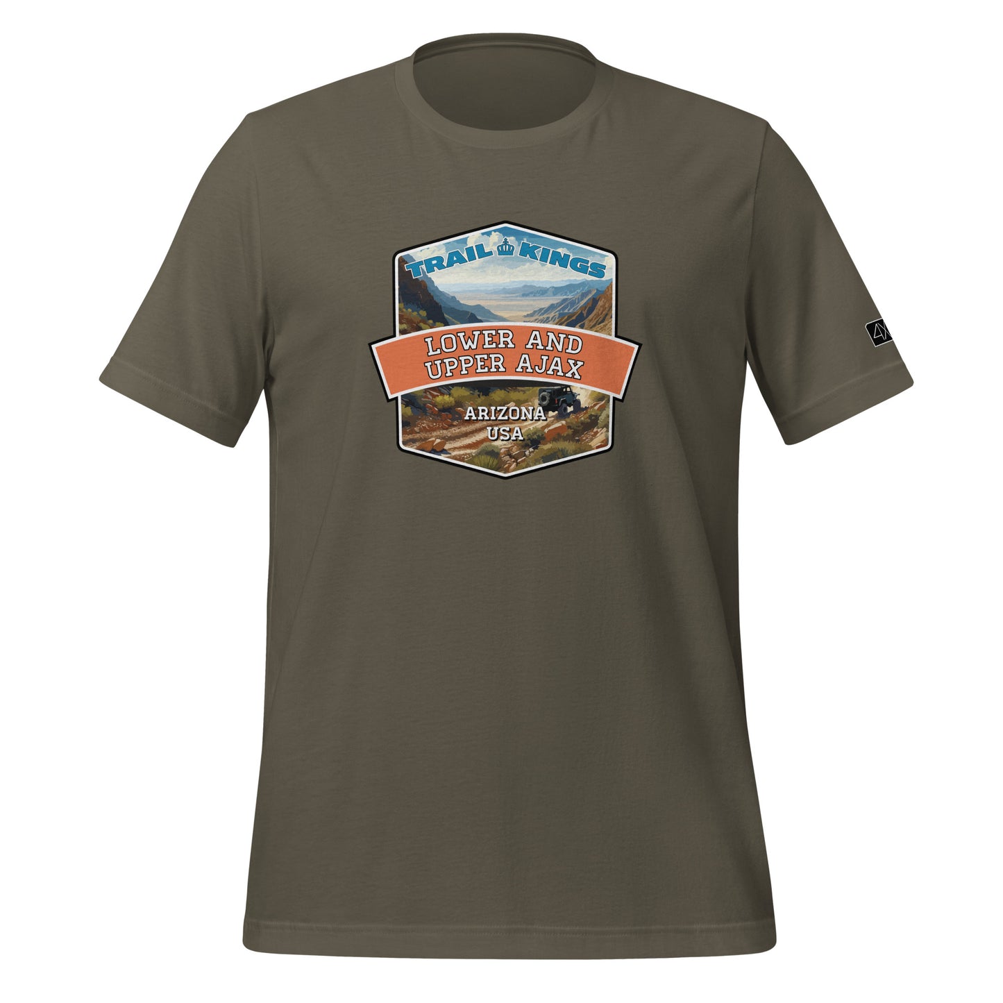 Trail Kings: Lower and Upper Ajax - Unisex t-shirt  in  Army / 3XL  -  4XOD: Gear Up, Stand Out - Adventure Awaits!