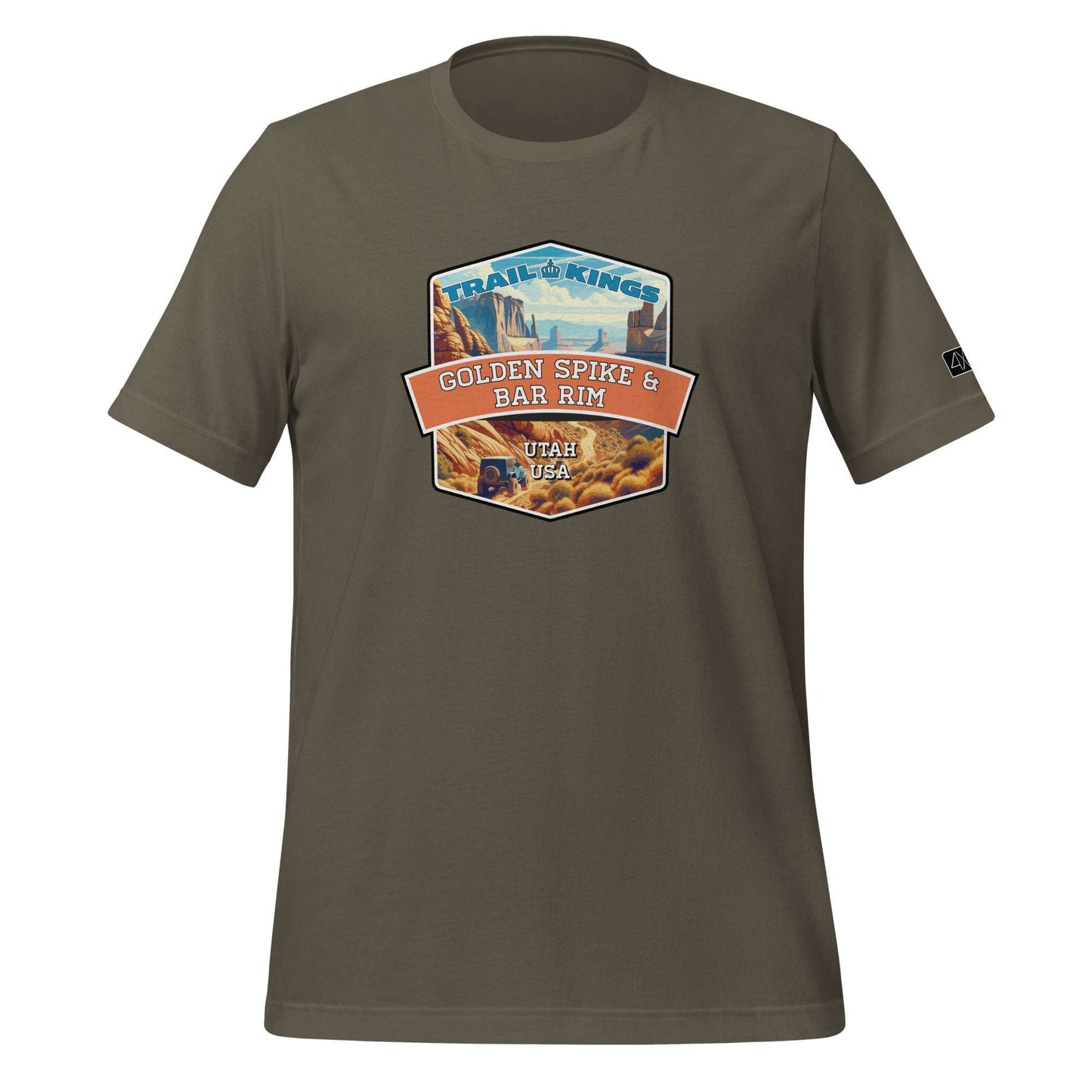 Trail Kings: Golden Spike &amp; Bar Rim - Unisex t-shirt  in  Army / 3XL  -  4XOD