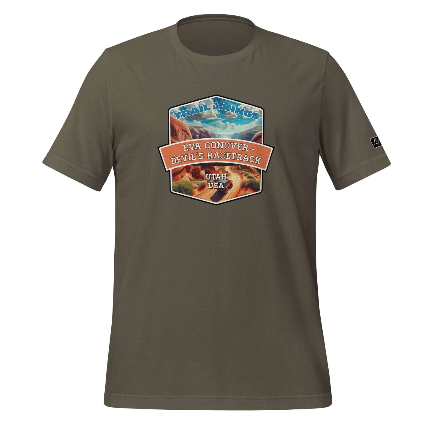 Trail Kings: Eva Conover - Devil's Racetrack - Unisex t-shirt  in  Army / 3XL  -  4XOD