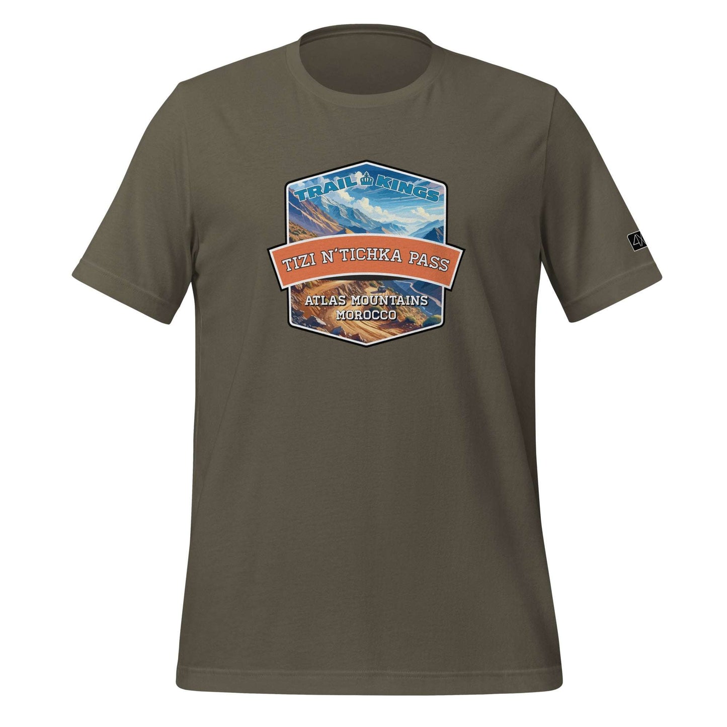 Trail Kings: Tizi n'Tichka Pass - Unisex t-shirt  in  Army / 3XL  -  4XOD